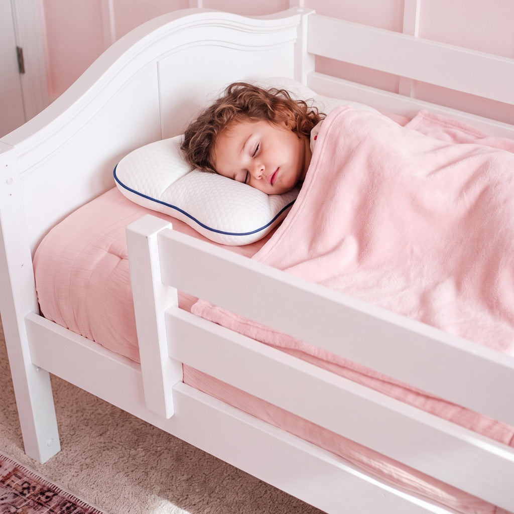 Une petite fille endormie sur l’oreiller enfant