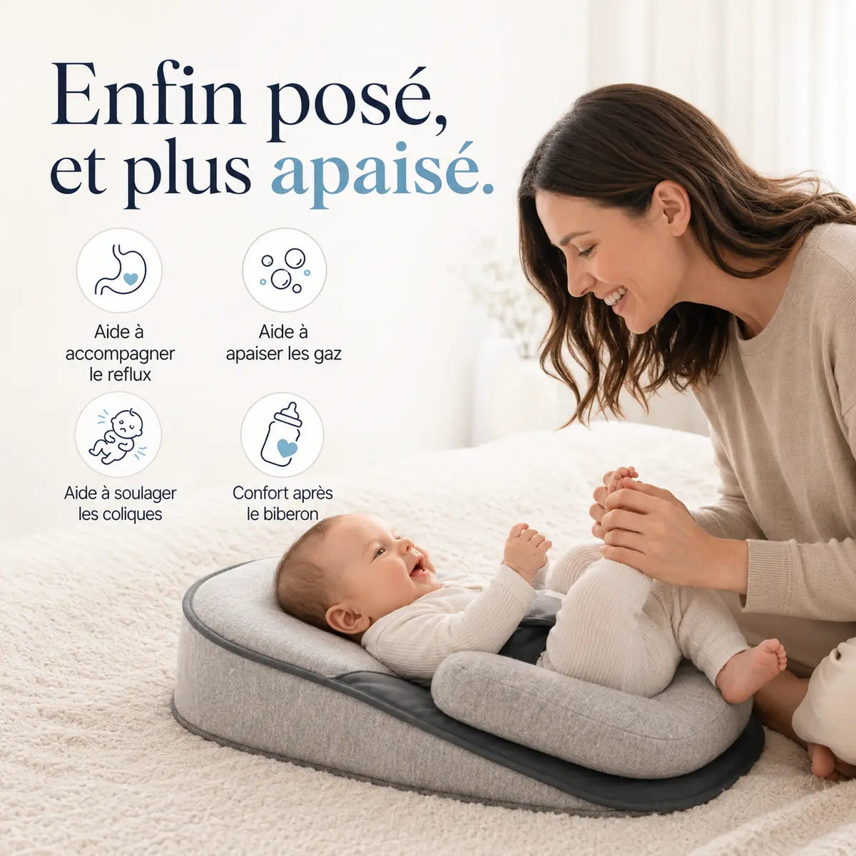 Le Cocon tout doux qui aide la tête de bébé à garder une jolie forme