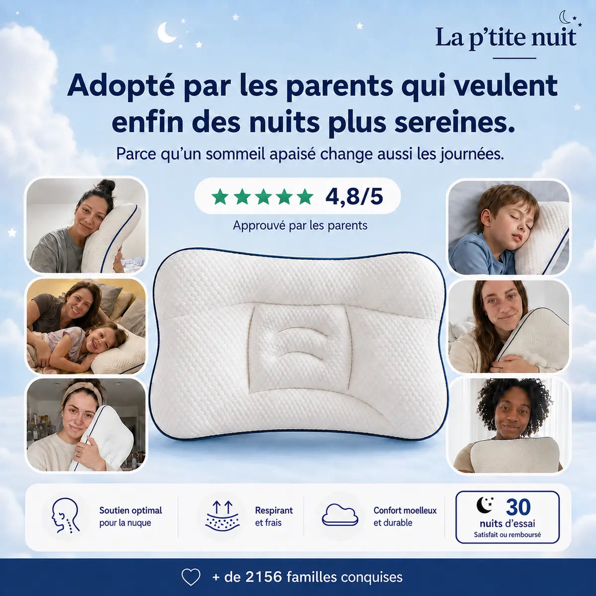 L’oreiller pour enfant fait pour sa nuque
