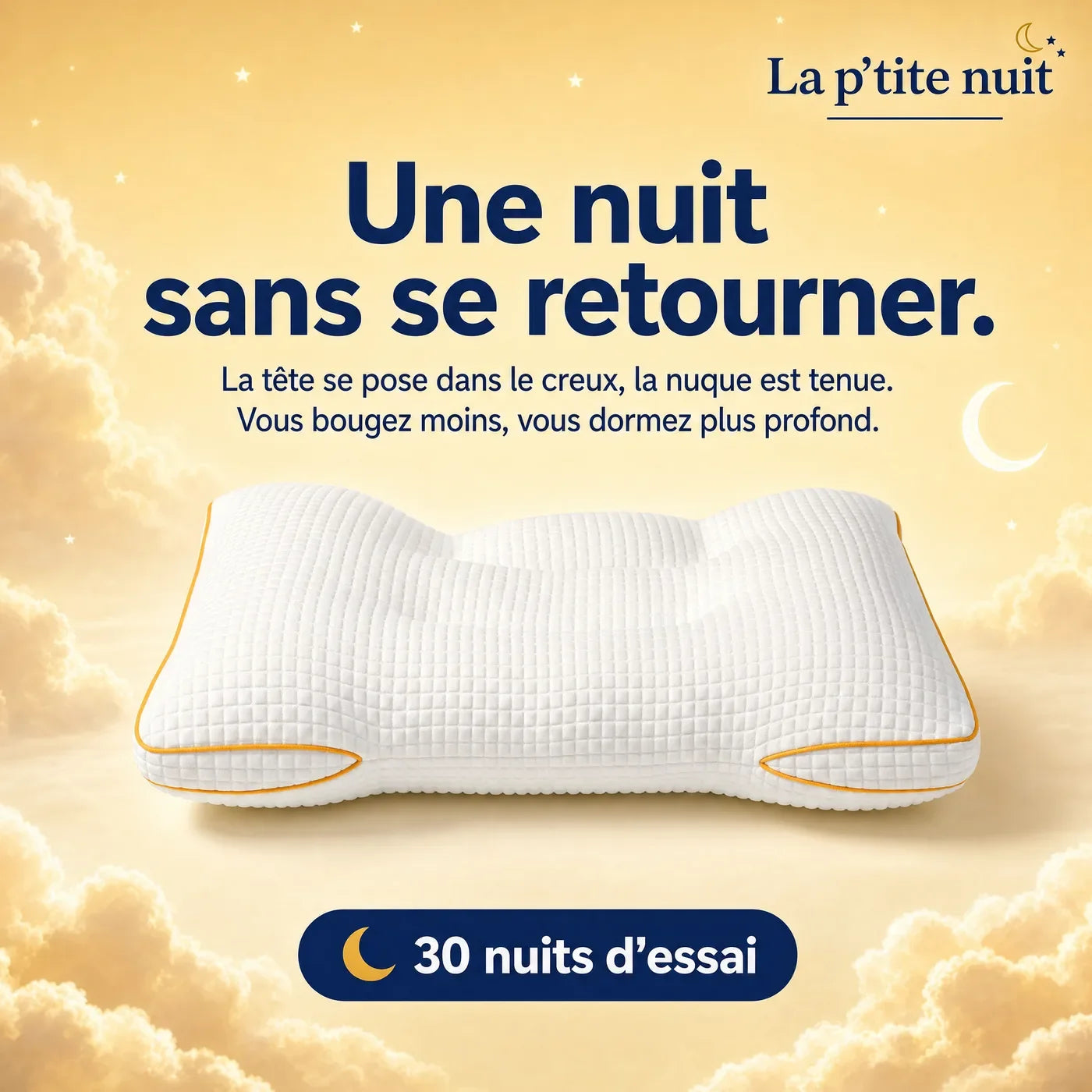 Oreiller adulte La P’tite Nuit pour dormir sans se retourner