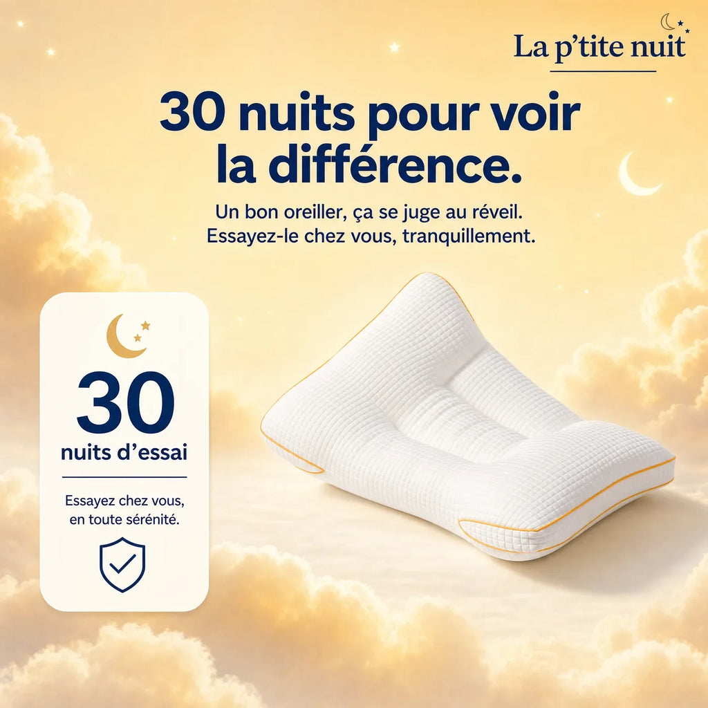 Oreiller adulte La P’tite Nuit, 30 nuits d’essai