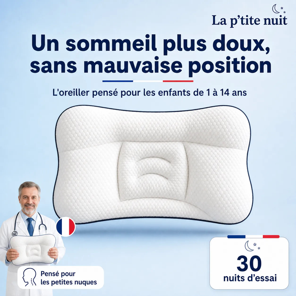 L’oreiller pour enfant fait pour sa nuque